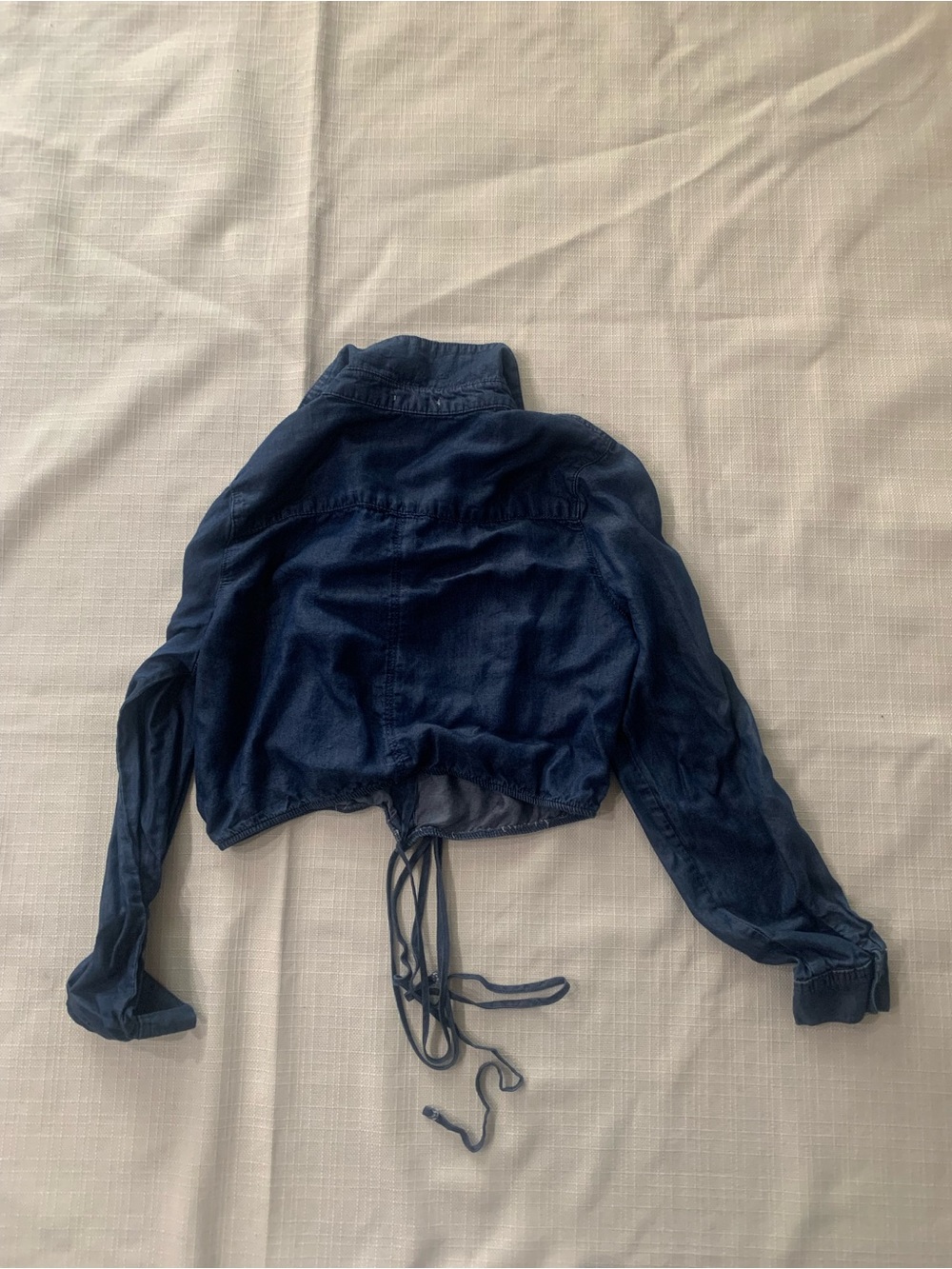 Iris Dark Wash Cropped Denim Button-Down Top - Picture 9 of 9